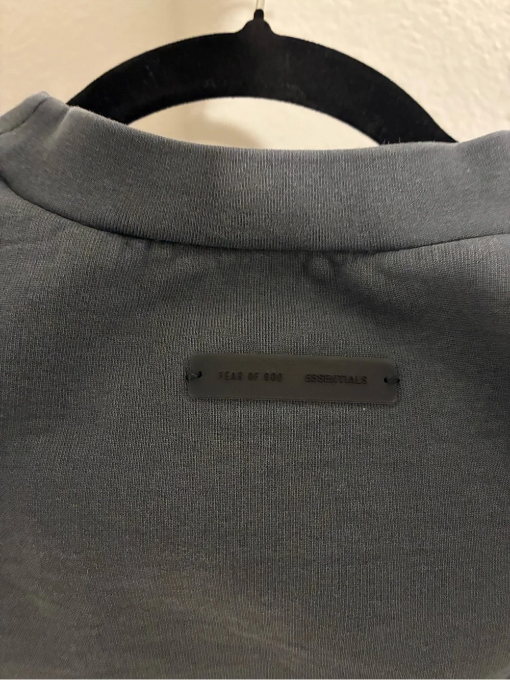 Fear of God Essentials Charcoal Crewneck with Red Logo